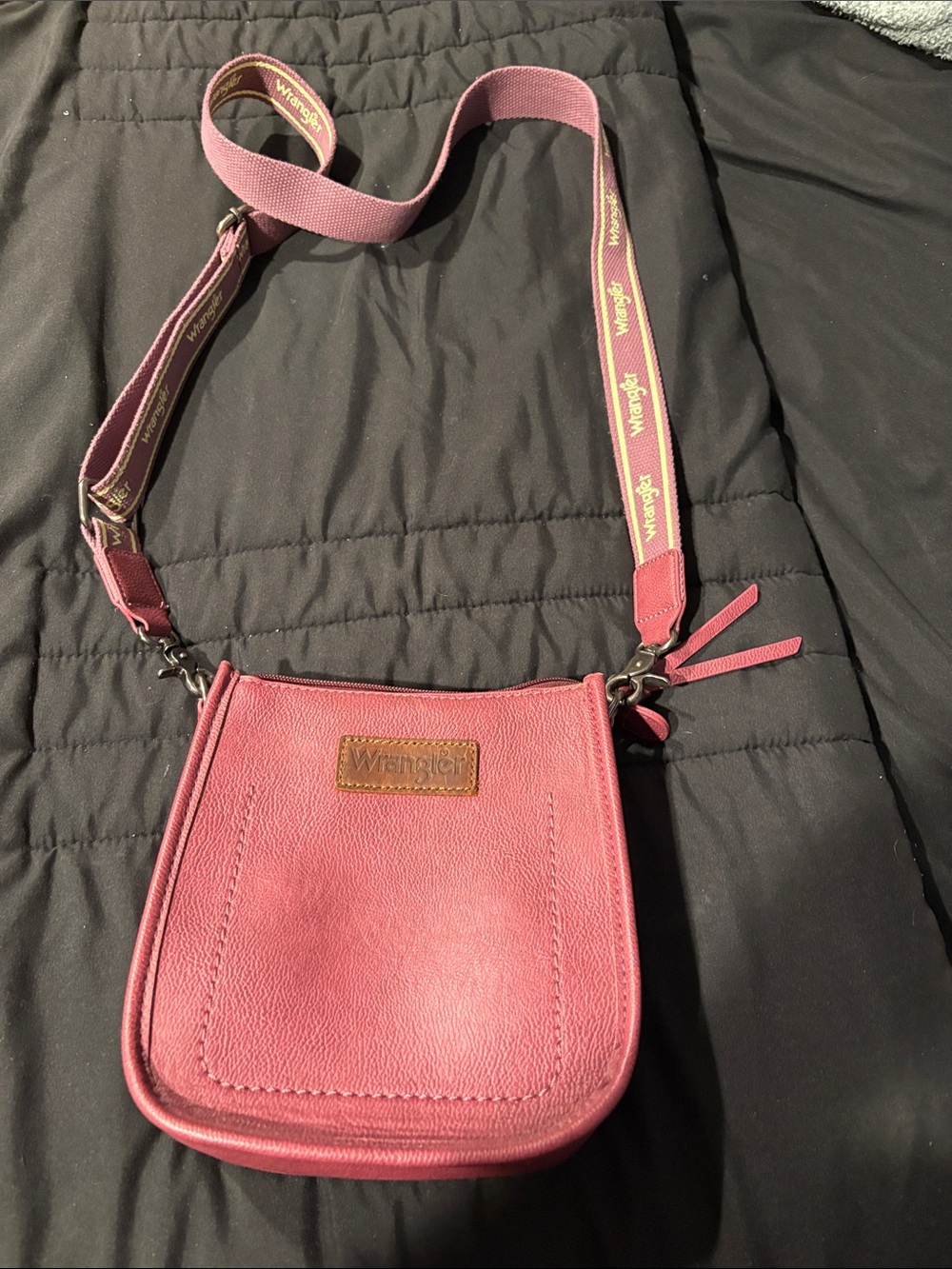 Wrangler Rose Pink Crossbody Bag with Branded Strap